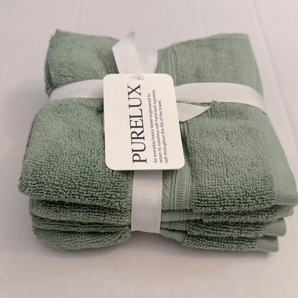 💥8pc PURELUX Luxury Bath Towel Set - Loft By Loftex - Rayon From Bamboo - Olive